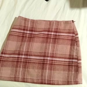 Forever 21 Tan Plaid Mini Skirt